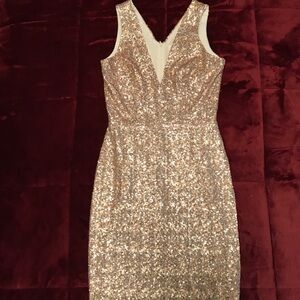 Dress The Population Gold Sequin Dress